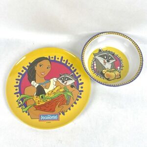 VTG Zak Designs Melamine Pocahontas Kid's Plate & Bowl Combo Disney